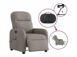 Sillón De Masaje|Sillón de relax | Sillón reclinable de masaje eléctrico tela gris taupe SHL2487