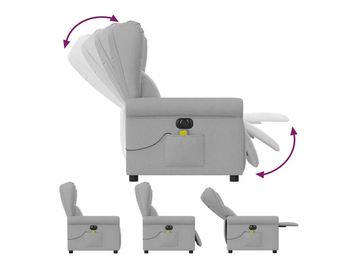 Sillón de relax | Sillón reclinable de masaje eléctrico tela nube SHL6141^ Outlet