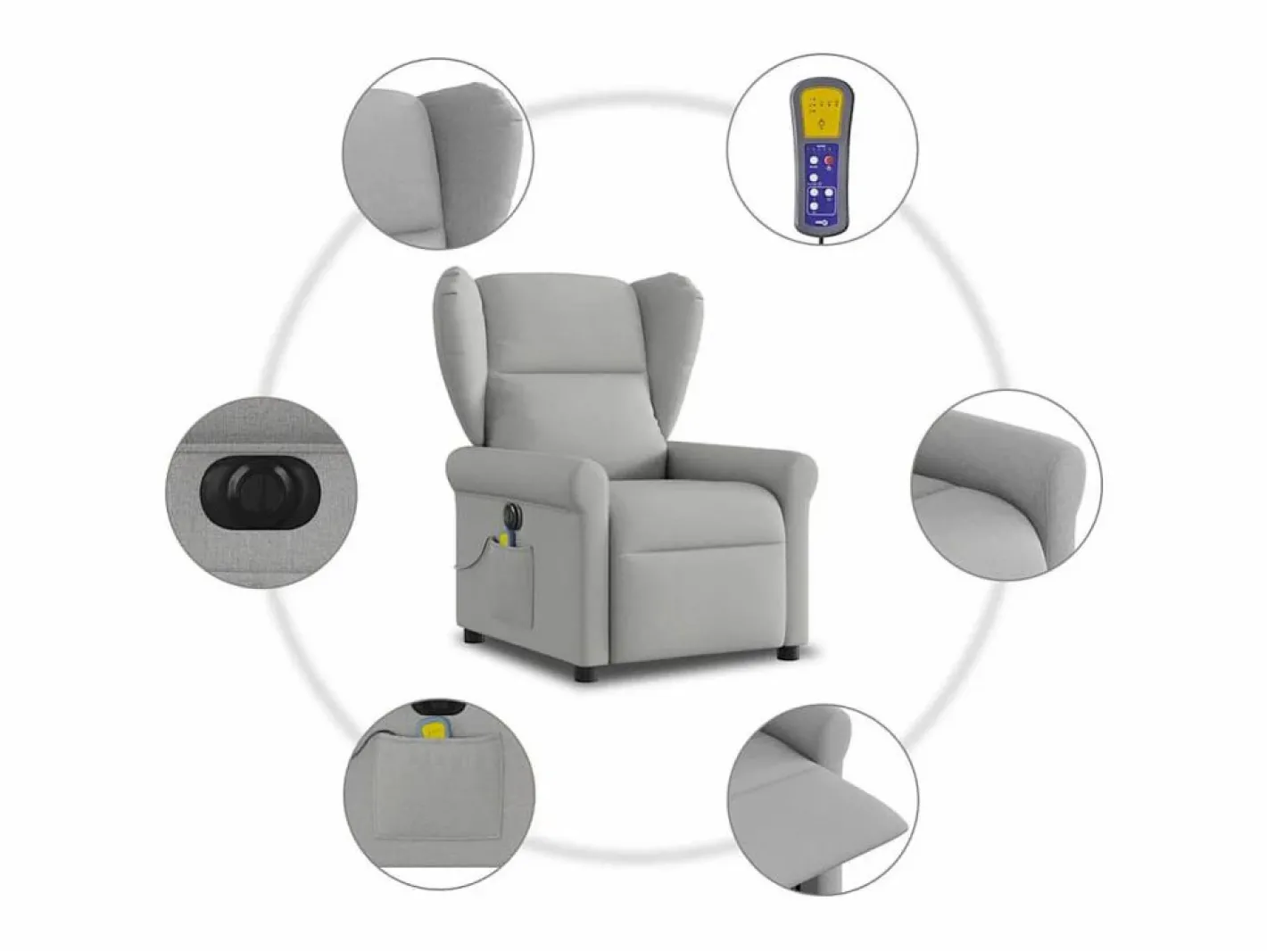 Sillón de relax | Sillón reclinable de masaje eléctrico tela nube SHL6141^ Outlet