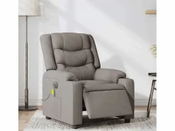 Sillón De Masaje|Sillón de relax | Sillón reclinable de masaje eléctrico tela gris taupe SHL9314
