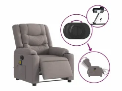 Sillón De Masaje|Sillón de relax | Sillón reclinable de masaje eléctrico tela gris taupe SHL9314