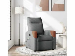 Sillón de relax | Sillón reclinable de masaje de tela gris oscuro SHL4404 Gris antracita