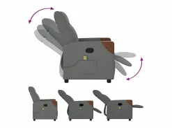 Sillón de relax | Sillón reclinable de masaje de tela gris oscuro SHL4404 Gris antracita