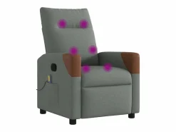 Sillón de relax | Sillón reclinable de masaje de tela gris oscuro SHL4404 Gris antracita