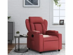 Sillón de relax | Sillón reclinable de cuero sintético tinto SHL8150^