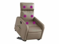 Sillón de relax | Sillón reclinable de masaje eléctrico cuero sintético capuchino SHL8939^ Hot