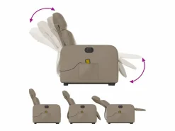 Sillón de relax | Sillón reclinable de masaje eléctrico cuero sintético capuchino SHL8939^ Hot