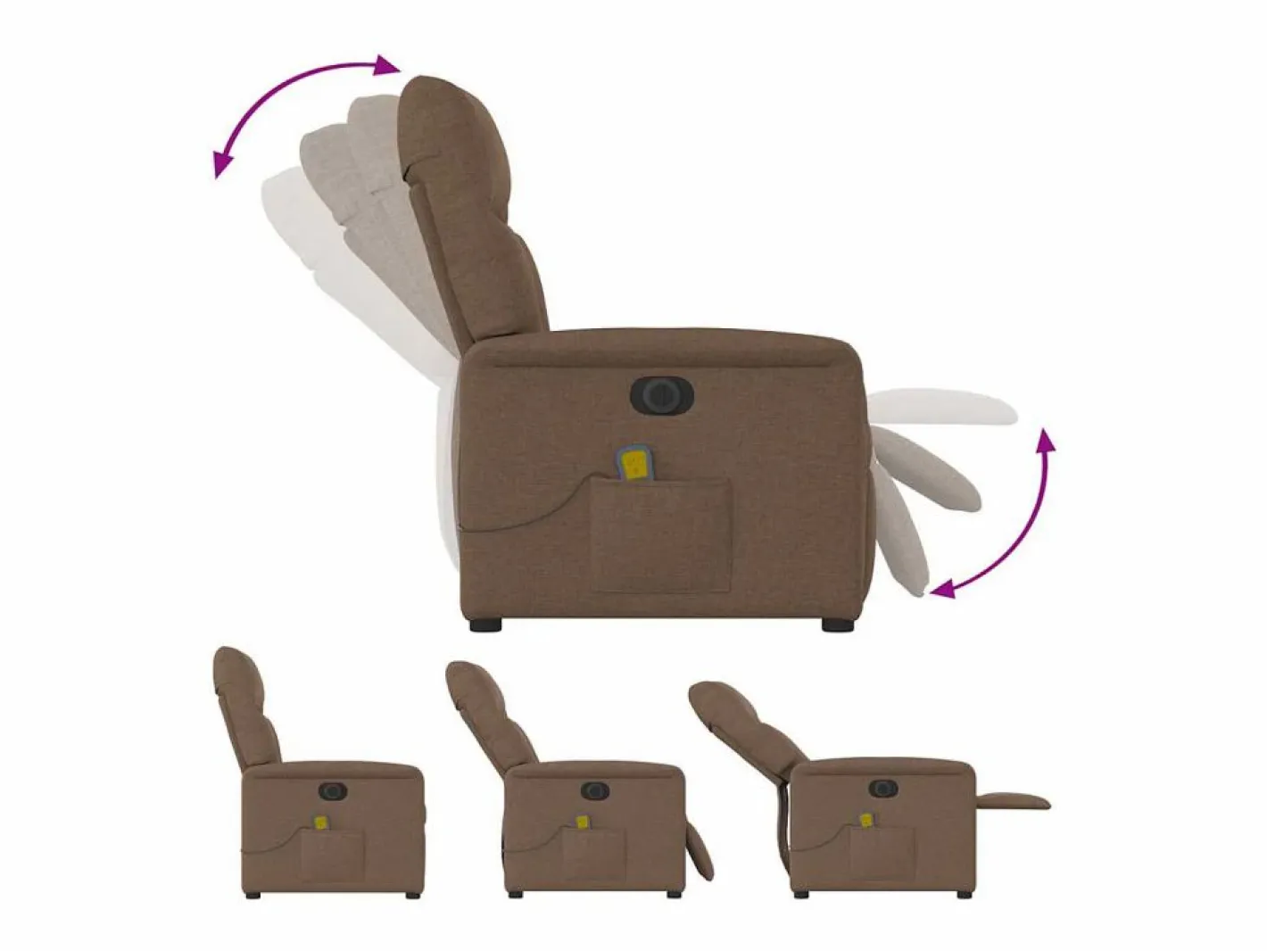 Sillón De Masaje|Sillón de relax | Sillón reclinable de masaje eléctrico tela marrón SHL5106