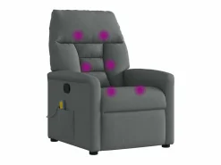 Sillón de relax | Sillón reclinable de masaje de tela gris oscuro SHL8722 Gris antracita Online