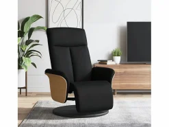 Sillón de relax | Sillón reclinable con reposapiés tela negra SHL5106^ Clearance