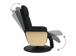 Sillón de relax | Sillón reclinable con reposapiés tela negra SHL5106^ Clearance