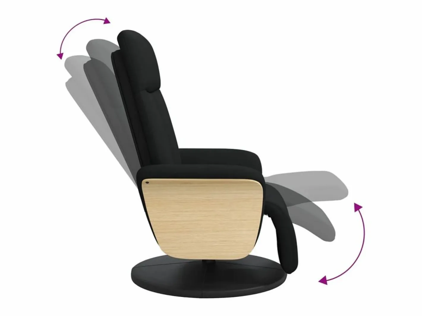 Sillón de relax | Sillón reclinable con reposapiés tela negra SHL5106^ Clearance