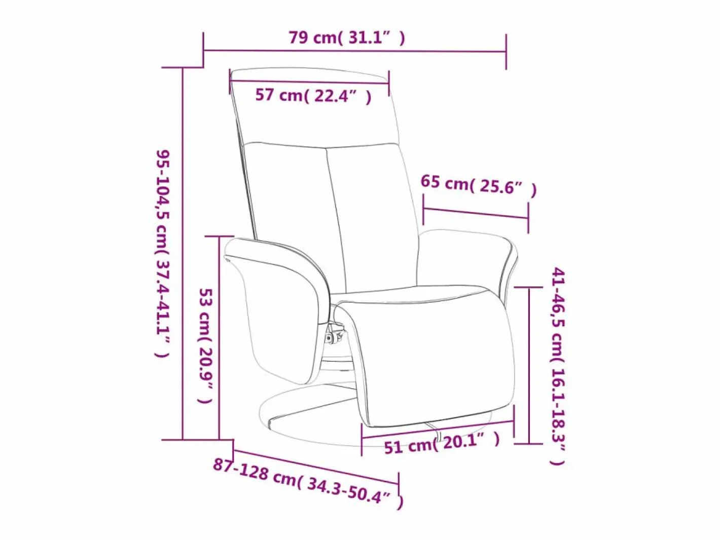 Sillón de relax | Sillón reclinable con reposapiés tela negra SHL5106^ Clearance