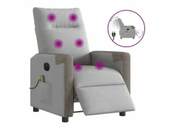 Sillón de relax | Sillón reclinable de masaje eléctrico tela nube SHL7511 Gris