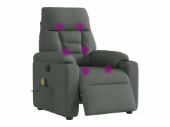 Sillón de relax | Sillón reclinable de masaje eléctrico tela gris oscuro SHL4893 Gris antracita New