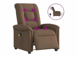 Sillón de relax | Sillón reclinable de masaje eléctrico tela marrón SHL5298^ New