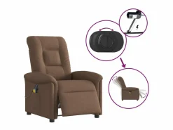 Sillón de relax | Sillón reclinable de masaje eléctrico tela marrón SHL5298^ New