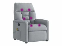 Sillón de relax | Sillón reclinable de masaje de tela claro SHL4300^ Outlet