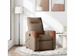 Sillón de relax | Sillón reclinable con masaje de tela marrón SHL6729^ Clearance