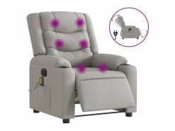 Sillón de relax | Sillón reclinable de masaje eléctrico tela nube SHL7510 Gris