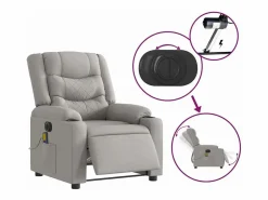 Sillón de relax | Sillón reclinable de masaje eléctrico tela nube SHL7510 Gris