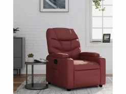 Sillón de relax | Sillón reclinable de cuero sintético tinto SHL3354 Rojo Best