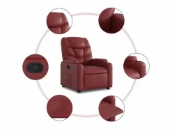 Sillón de relax | Sillón reclinable de cuero sintético tinto SHL3354 Rojo Best