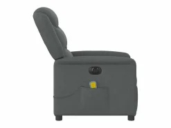 Sillón de relax | Sillón reclinable de masaje eléctrico tela gris oscuro SHL6422 Gris antracita Outlet