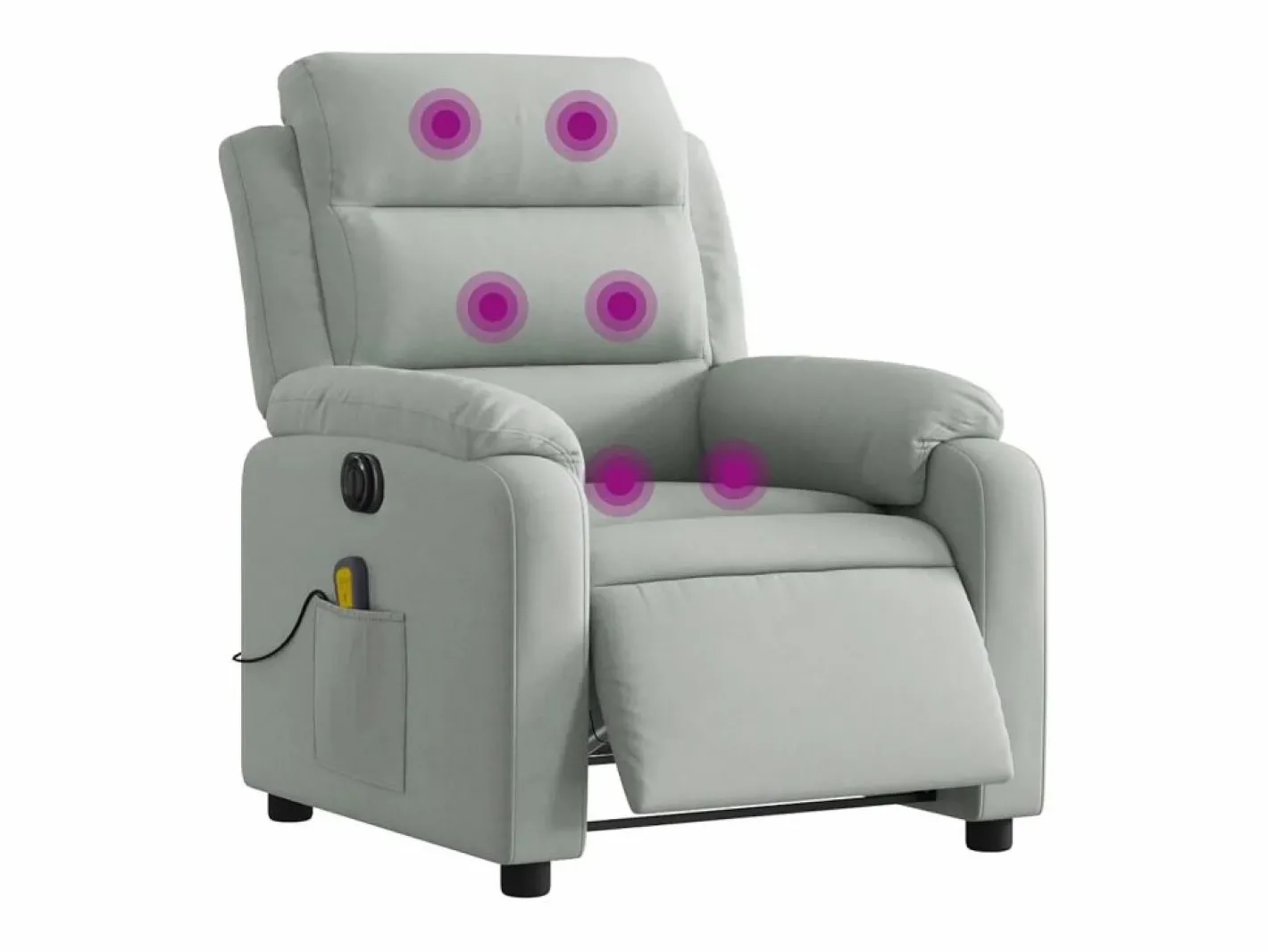 Sillón de relax | Sillón reclinable de masaje eléctrico terciopelo claro SHL5120^ Sale