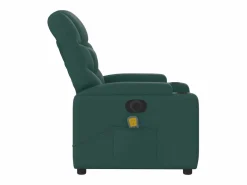 Sillón de relax | Sillón reclinable de masaje eléctrico tela verde oscuro SHL7306^ Sale