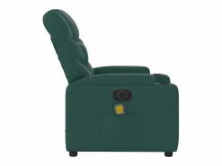 Sillón de relax | Sillón reclinable de masaje eléctrico tela verde oscuro SHL7306^ Sale