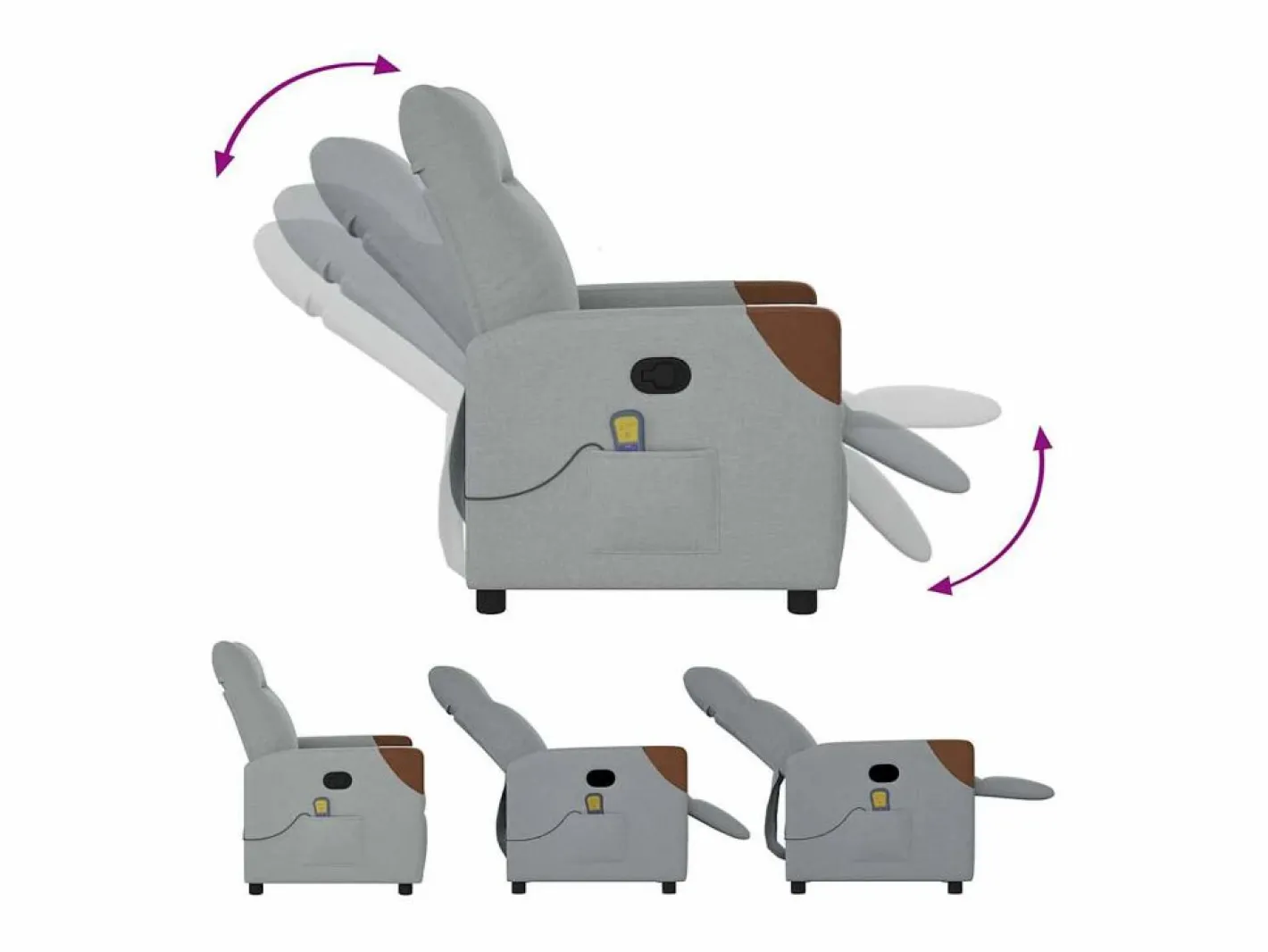Sillón De Masaje|Sillón de relax | Sillón reclinable de masaje de tela claro SHL4744