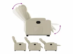 Sillón de relax | Sillón reclinable elevable cuero artificial color SHL4404 Crema Best