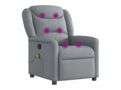 Sillón de relax | Sillón reclinable de masaje de tela claro SHL5692 Gris Discount