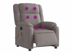 Sillón de relax | Sillón reclinable de masaje eléctrico tela gris taupe SHL5001 Topo Discount