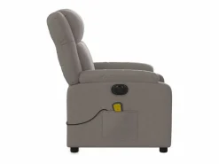 Sillón de relax | Sillón reclinable de masaje eléctrico tela gris taupe SHL5001 Topo Discount