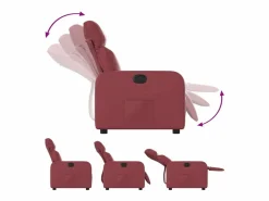 Sillón de relax | Sillón reclinable de cuero sintético tinto SHL6703^ Hot