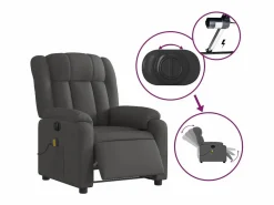 Sillón De Masaje|Sillón de relax | Sillón reclinable de masaje eléctrico tela gris oscuro SHL3826