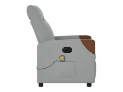 Sillón de relax | Sillón reclinable de masaje eléctrico tela claro SHL8572^ Discount
