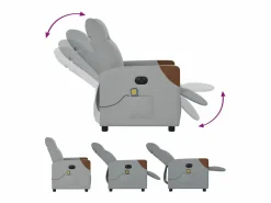 Sillón de relax | Sillón reclinable de masaje eléctrico tela claro SHL8572^ Discount