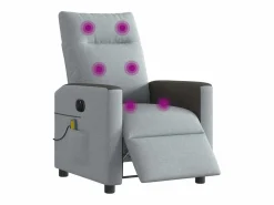 Sillón de relax | Sillón reclinable de masaje eléctrico tela claro SHL3741^ Best