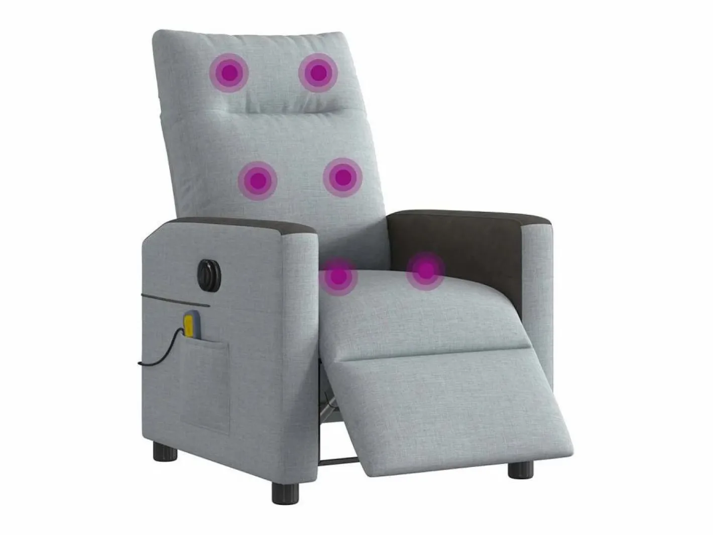 Sillón de relax | Sillón reclinable de masaje eléctrico tela claro SHL3741^ Best