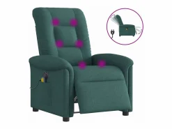 Sillón de relax | Sillón reclinable de masaje eléctrico tela verde oscuro SHL8429^ Best