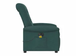 Sillón de relax | Sillón reclinable de masaje eléctrico tela verde oscuro SHL8429^ Best