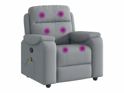 Sillón de relax | Sillón reclinable de masaje de tela claro SHL6895 Gris