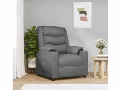 Sillón de relax | Sillón reclinable de cuero sintético SHL3545 Gris New