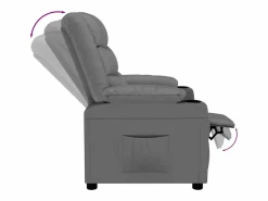 Sillón de relax | Sillón reclinable de cuero sintético SHL3545 Gris New