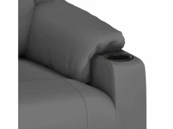 Sillón de relax | Sillón reclinable de cuero sintético SHL3545 Gris New