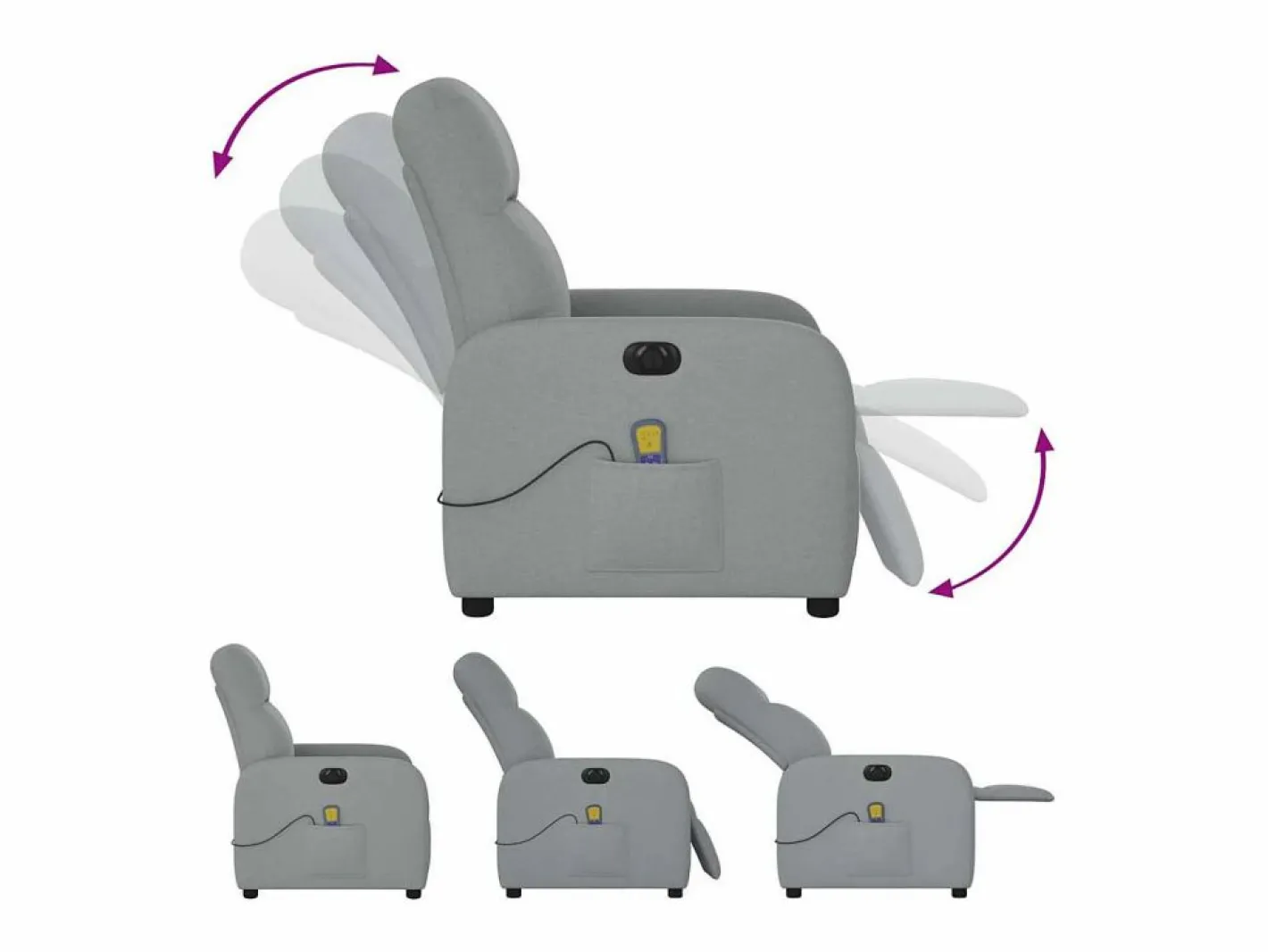 Sillón De Masaje|Sillón de relax | Sillón reclinable de masaje eléctrico tela claro SHL3933