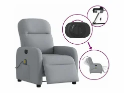 Sillón De Masaje|Sillón de relax | Sillón reclinable de masaje eléctrico tela claro SHL3933
